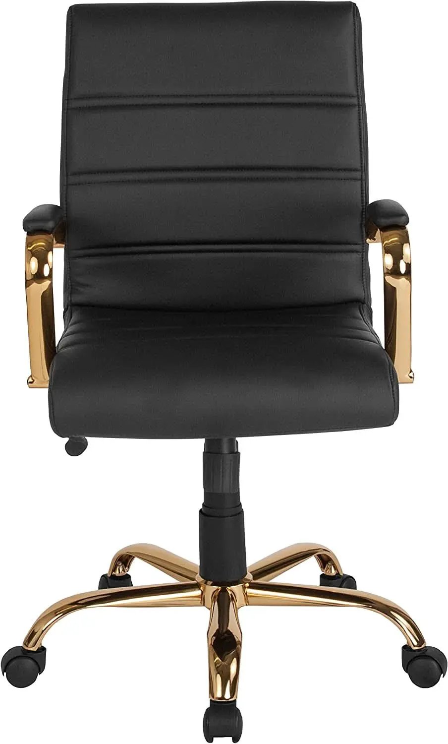 LeatherSoft Mid-Back Office Chair With Adjustable Height from PriceLows™