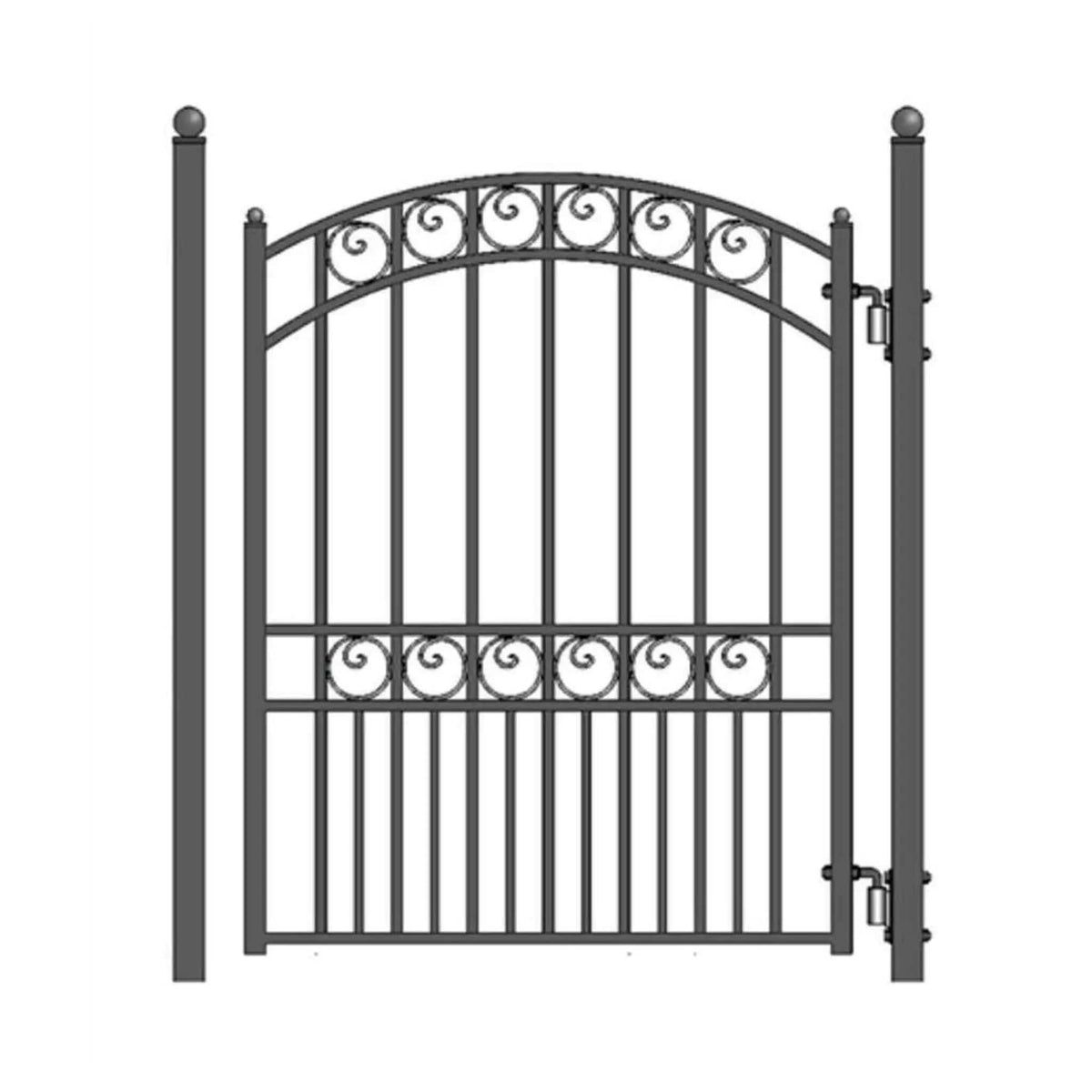 5FT Heavy-Duty Paris Powder-Coated Galvanized Steel Pedestrian Gate | 5 ft | Steel | Driveway Gate