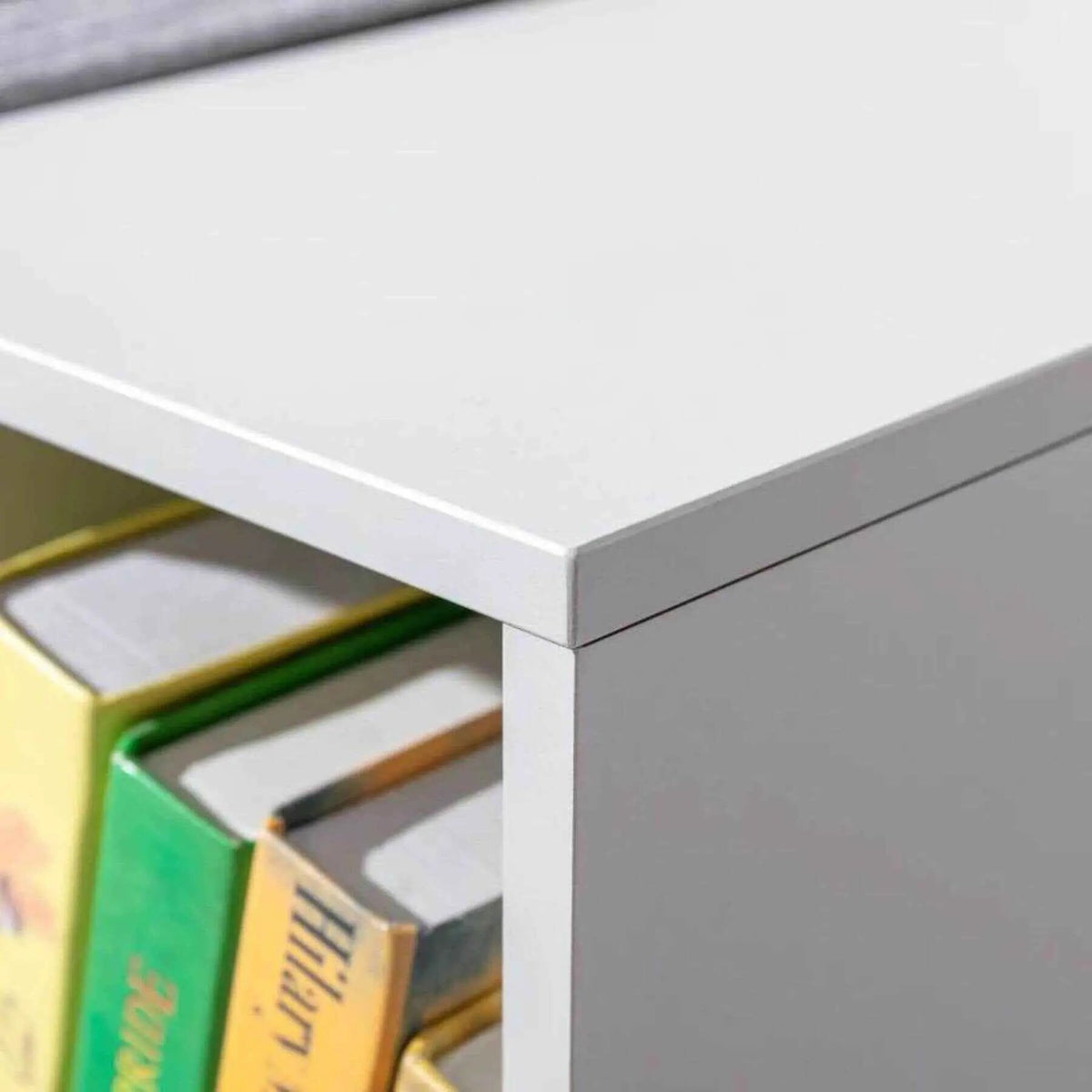 Kids Bookcase | 6 Cubby Shelves | Reading Nook Bench | Gray