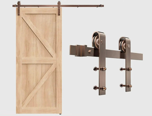 6.6FT Colorful Sliding Barn Door Track Kit for 1 Doors, J Shape(No Door) from PriceLows™