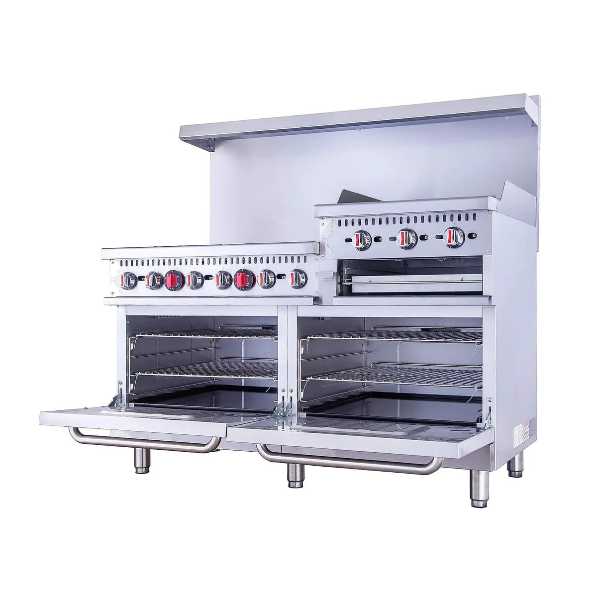60 Inch Commercial 6 Burner 276K BTU Gas Range With Dual Ovens, Griddle And | 60 Inch | 6-Burner | Home