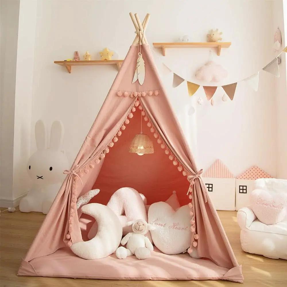 Kids Teepee Tent With Foldable Mat For Indoor Outdoor Play from PriceLows™