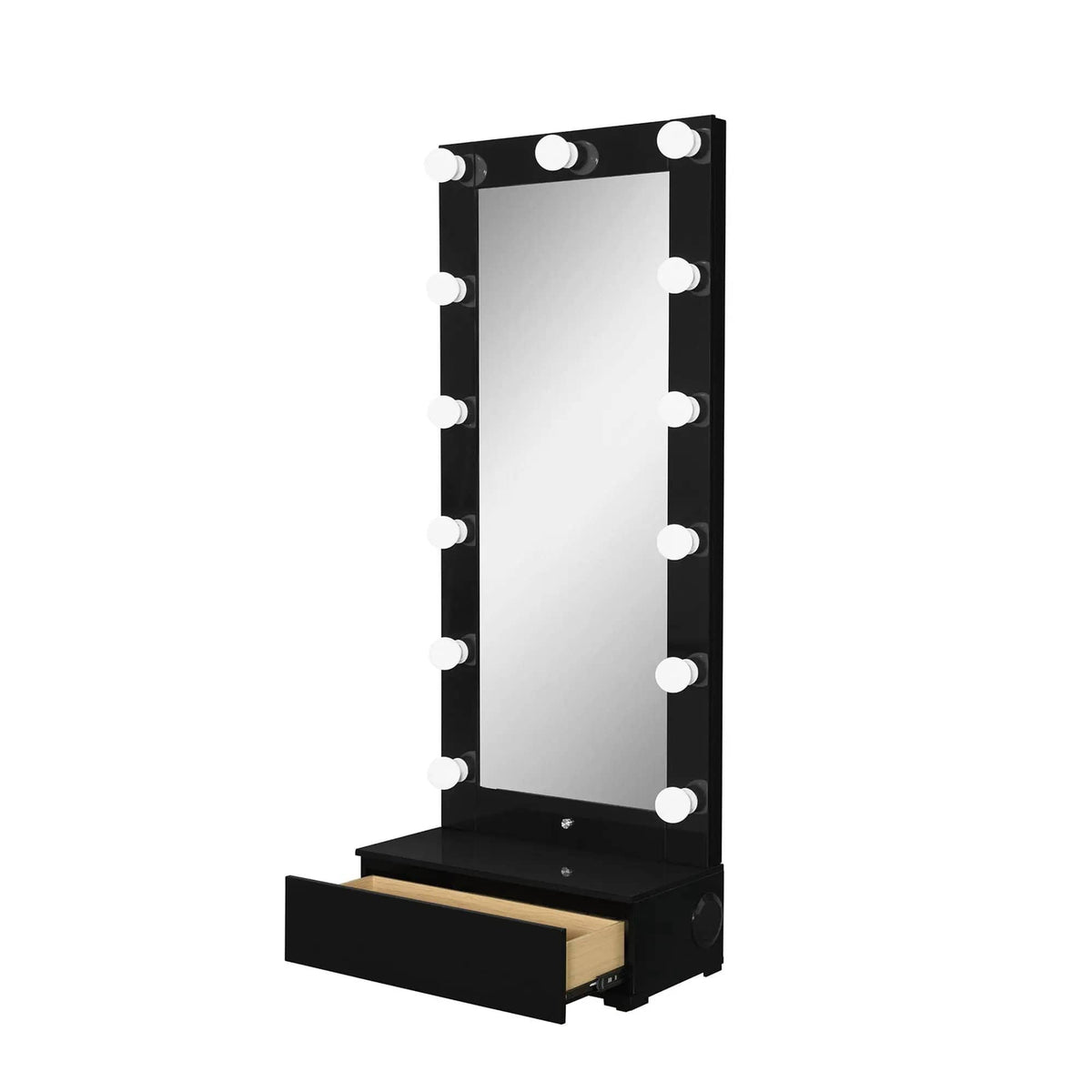 Elisa Narrow Tall Mirror With Speaker And Drawer | 30.08 x 14.96 x 74.41 in | Wood | Home