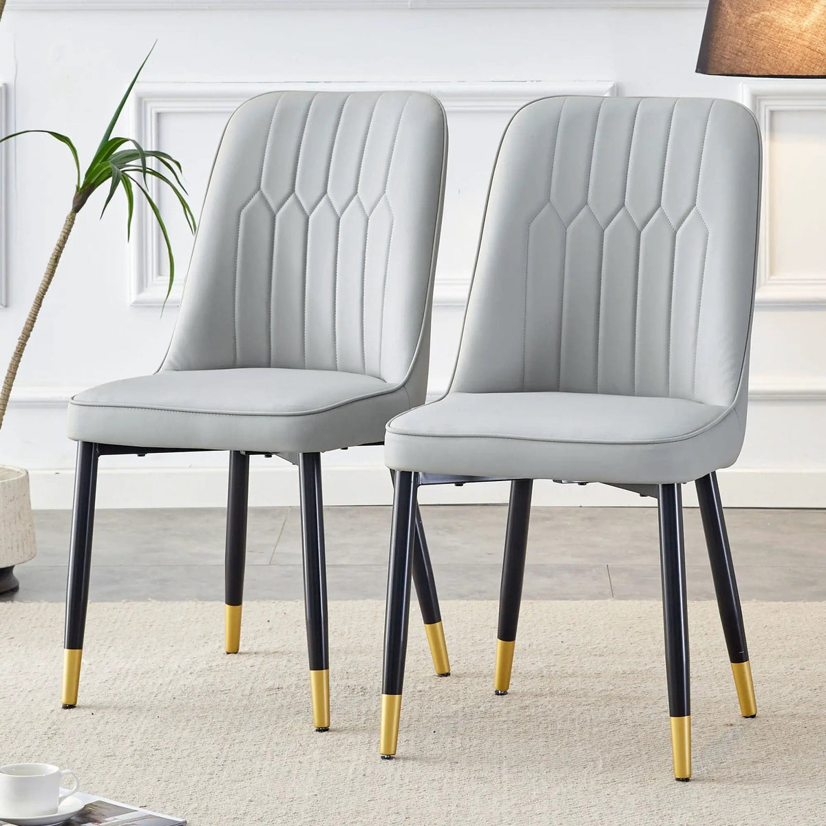 Modern Chair With Metal Legs Chair Set | 2 Pieces | Metal | Dining Room