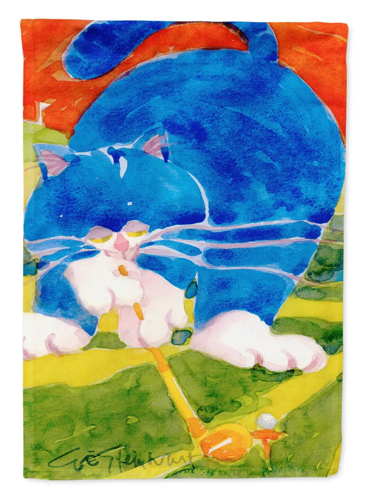 Big Blue the Cat Golfer Garden Flag Mailbox Decorative Yard Banner Outside Patio Artwork for Flower Beds, Garden Size, Multicolor from PriceLows™