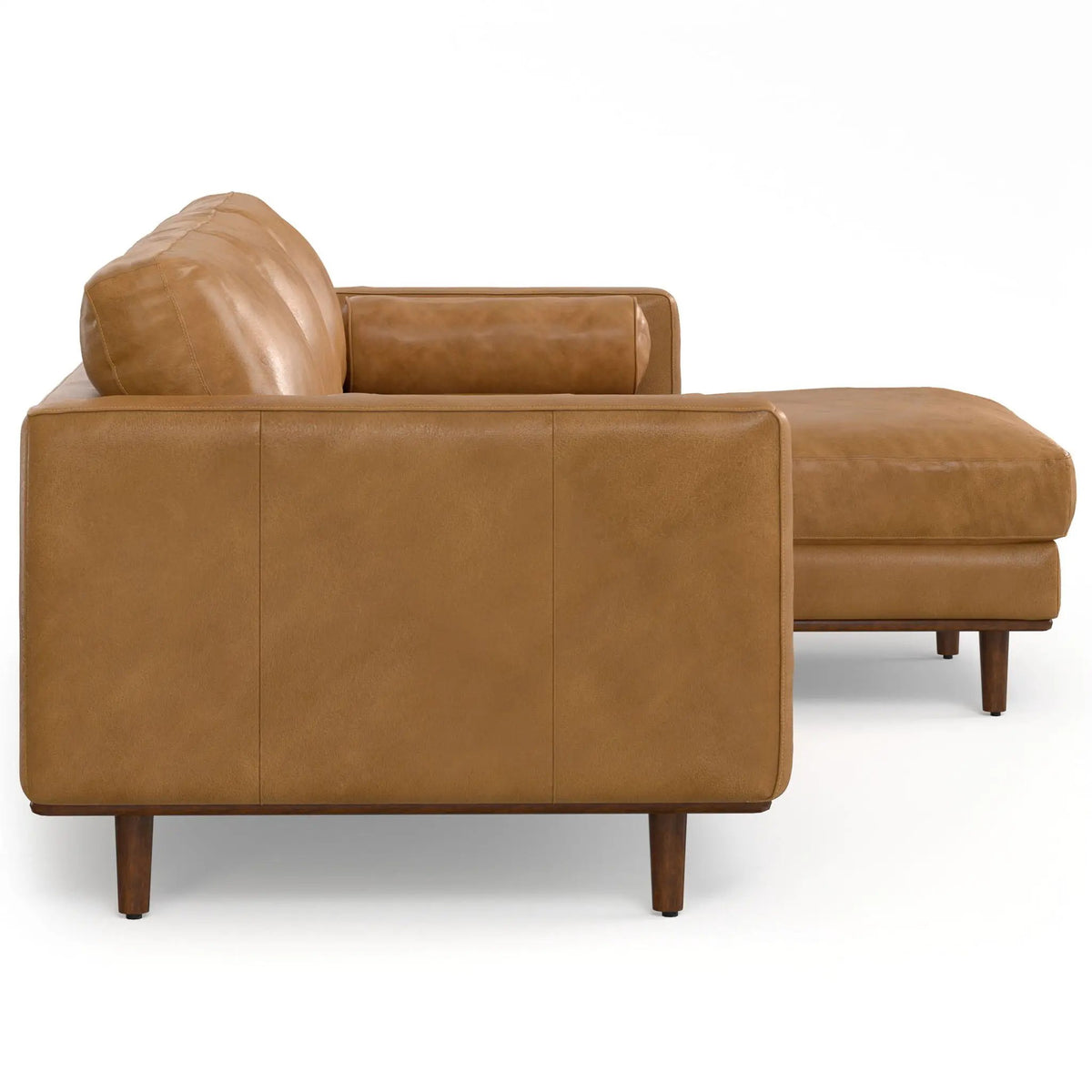 Morrison Upholstered Sectional Sofa | Genuine Aniline Leather | Chaise Cushions | 102.2 Inch Length