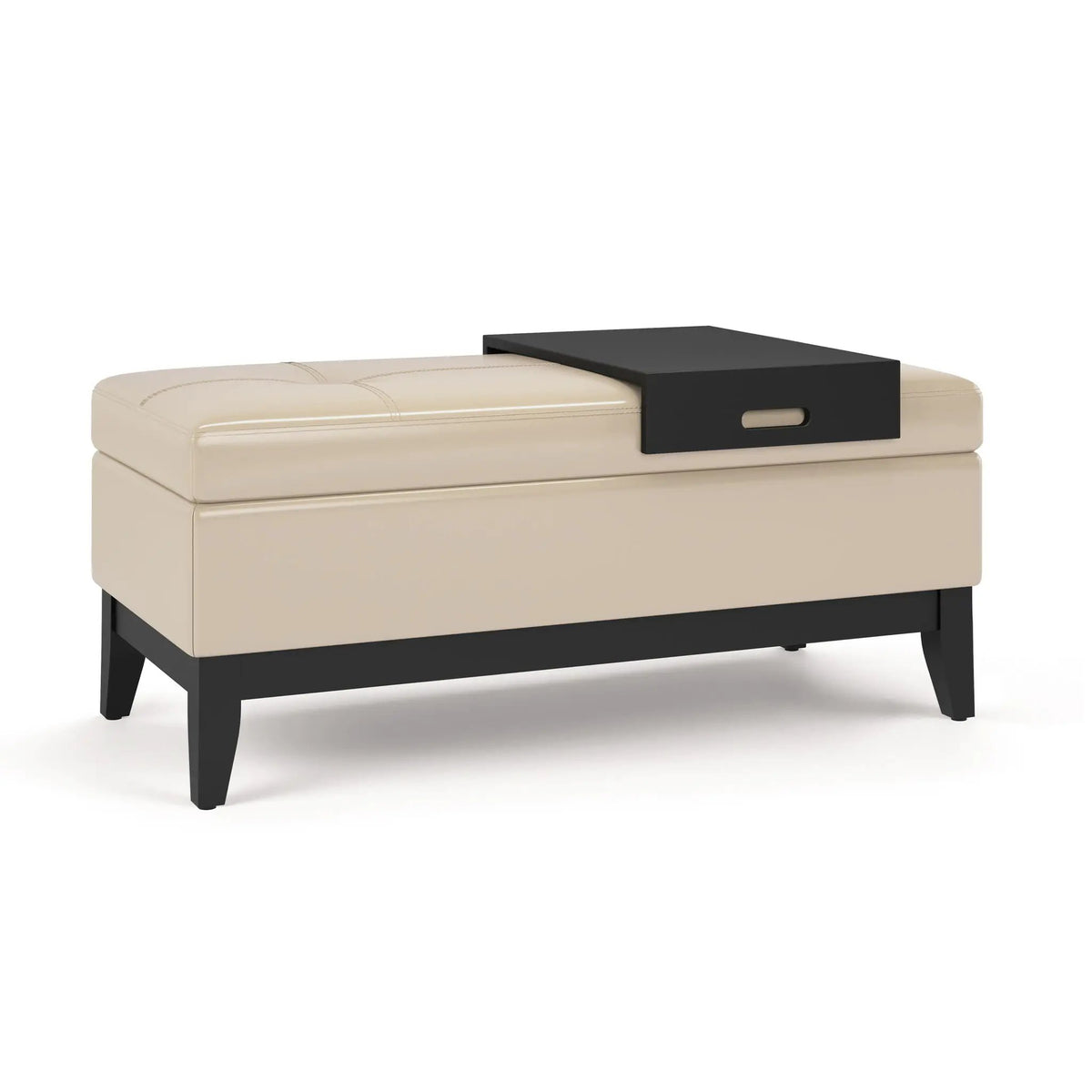Oregon Contemporary Storage Ottoman Bench | Serving Tray | Lift Open Lid | Child Safety Hinge