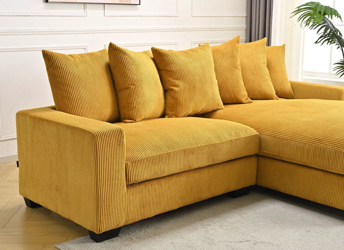 Luxe Oversized Sectional Sofa | 2 Piece L Shaped Couch | Chaise Included | Deep-Seated Design