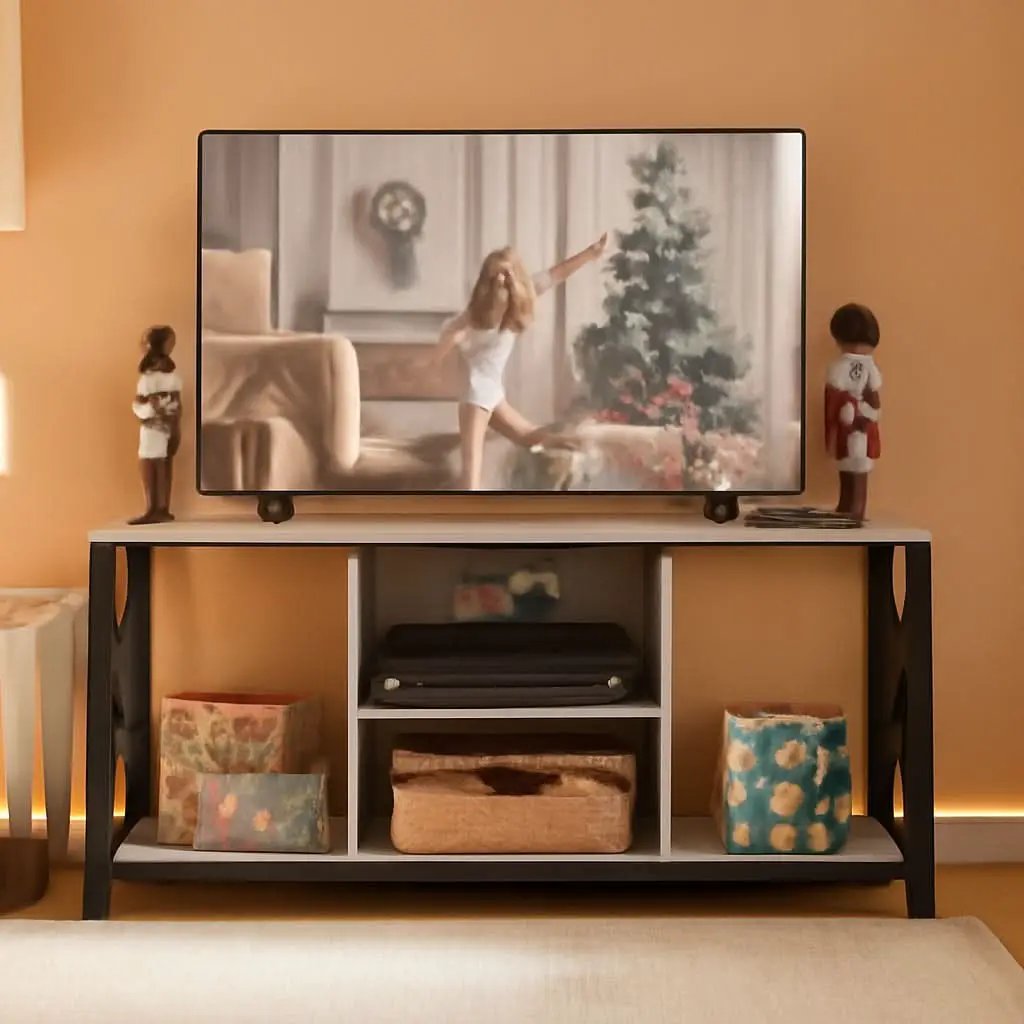 Gray TV Stand for 65 Inch TVs with Storage Console from PriceLows™