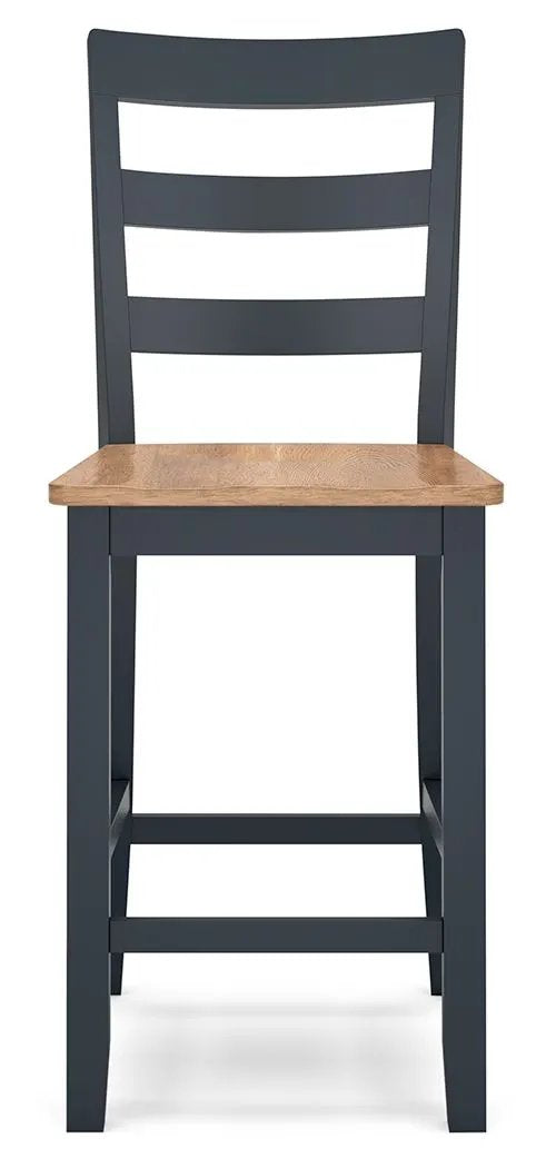Counter Height Bar Stools | Contoured Seat | Natural Wood | Set Of Two