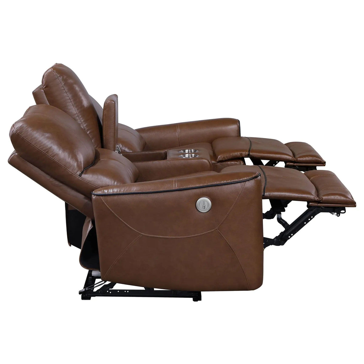Greenfield Upholstered Power Reclining Loveseat Saddle | 71.75 x 37 x 39.75 in | Plywood | Brown