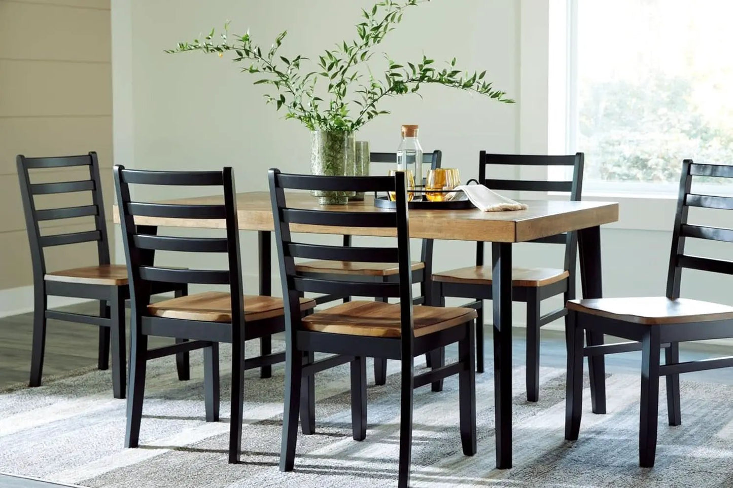 Blondon 60 Inch Solid Wood Dining Set Brown Finish Durable Construction from PriceLows™