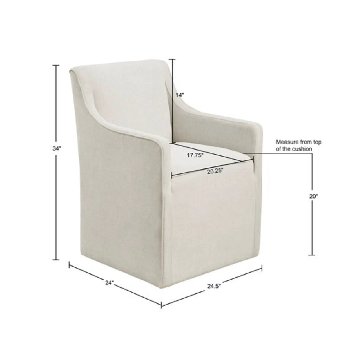 Traditional Dining Armchair | Upholstered | Fully Assembled | Gray