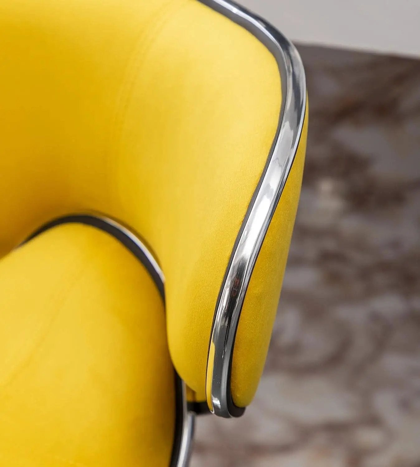 Masaccio Velvet Adjustable Swivel Bar Stool Set Of 2 Yellow from PriceLows™