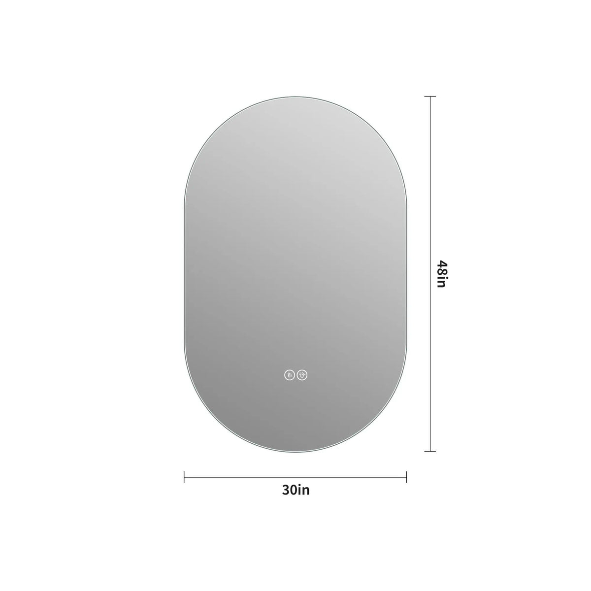Smart Wall Mounted LED Touch Screen Mirror With Anti-Fog Function And Adjustable | 2 Pieces | Tempered Glass | Home