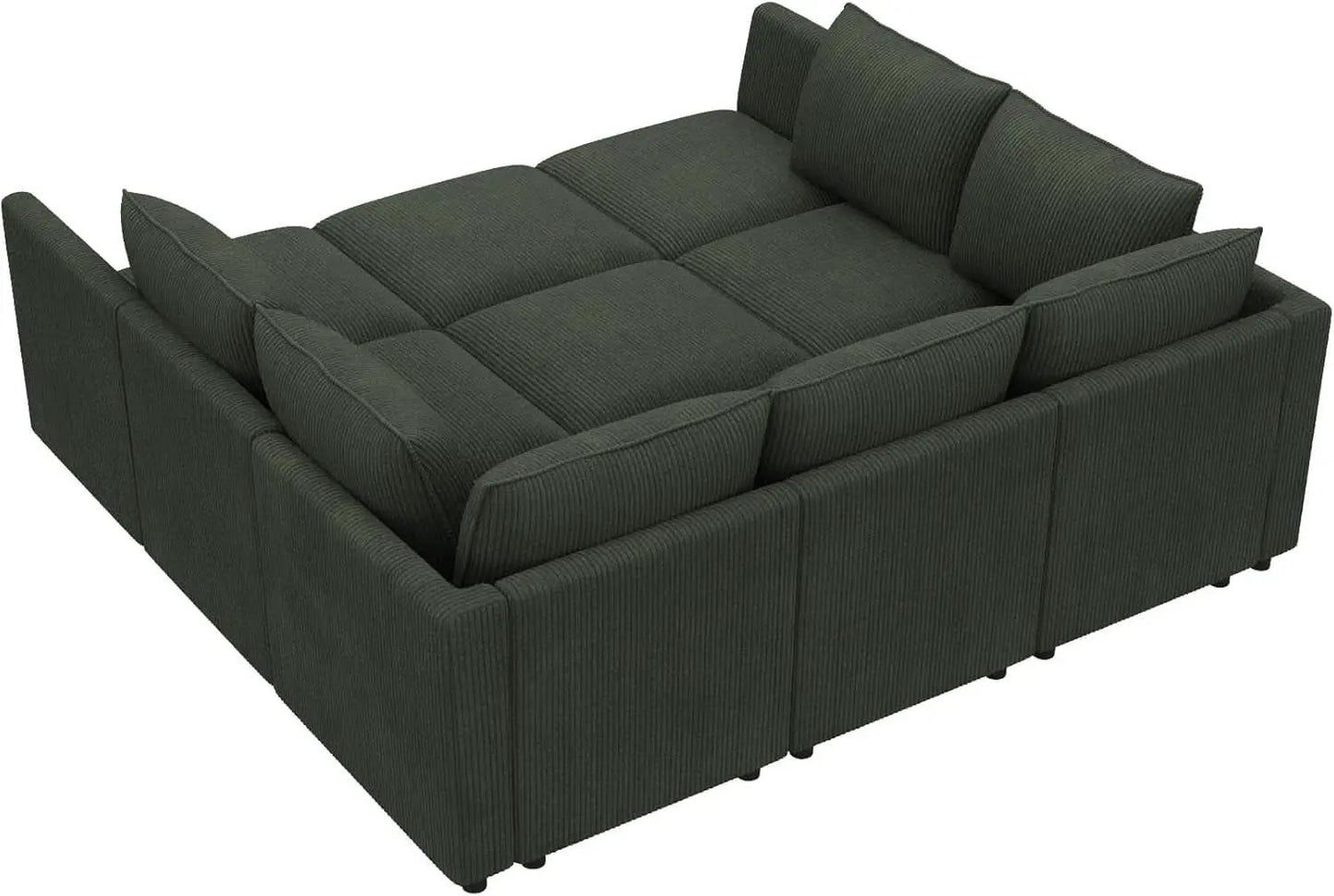 Emerald Green Modular Sleeper Sofa With Hidden Storage Compartment from PriceLows™