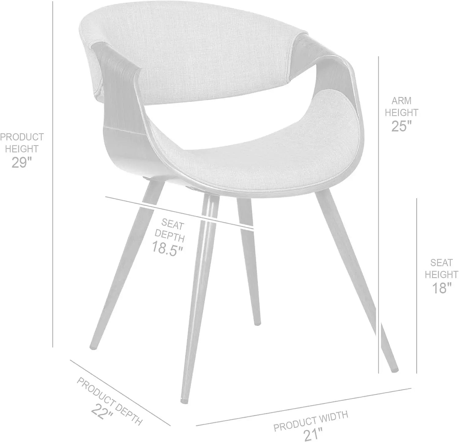 Butterfly Mid Century Modern Dining Chair Blue Upholstery Walnut Finish from PriceLows™