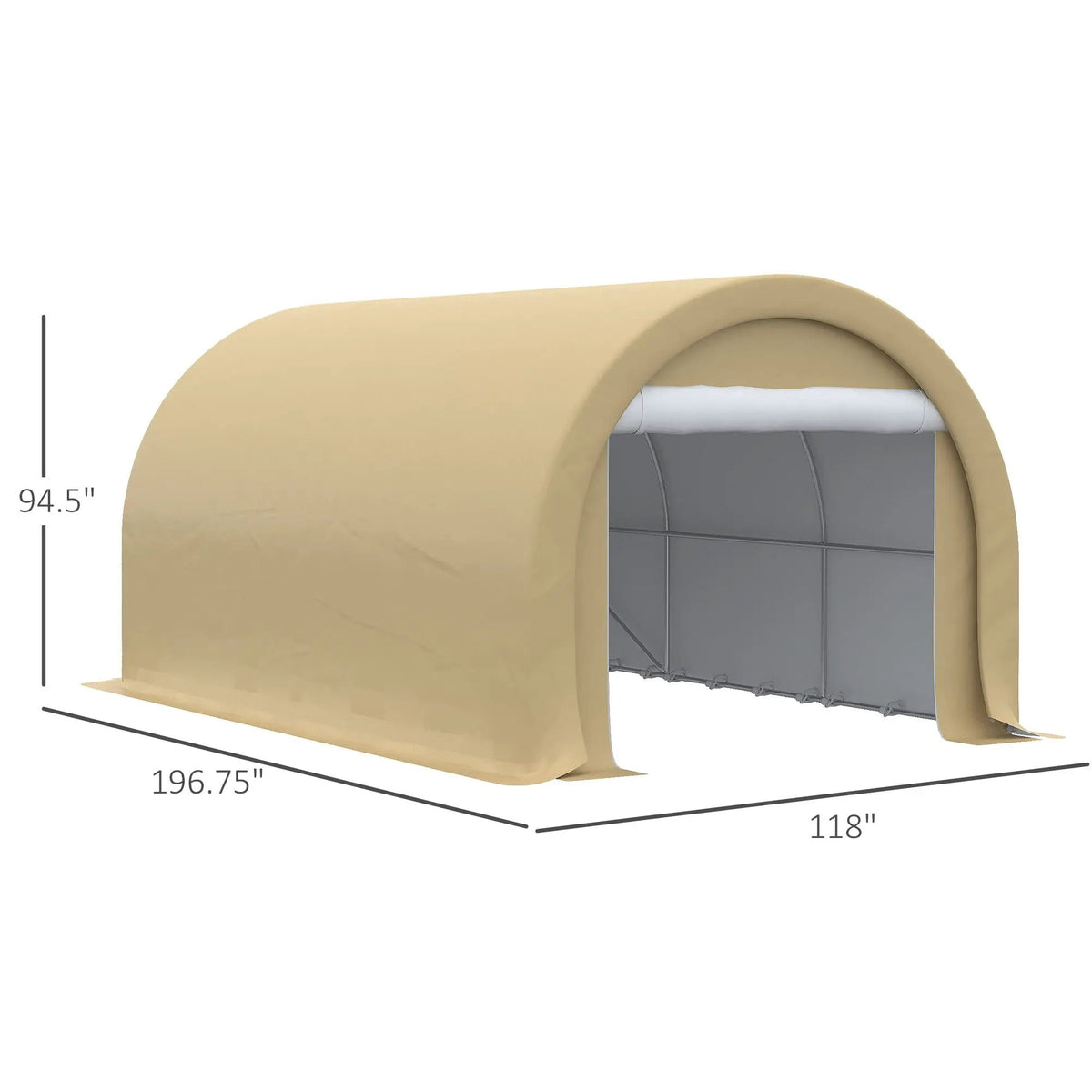 Outsunny Portable Carport | 10 x 16 Ft | Heavy Duty Storage Tent | Large Zippered Door