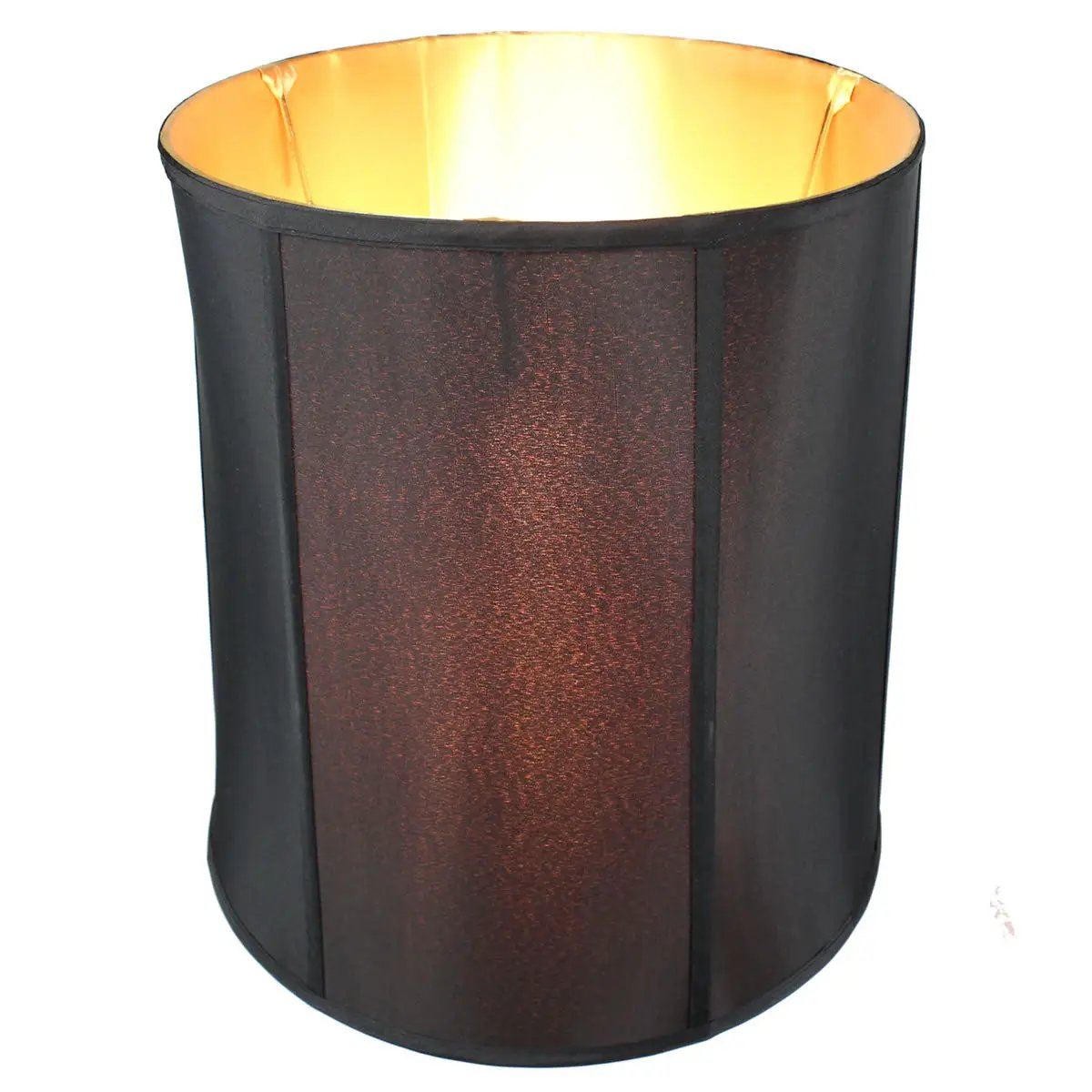 Drum Lamp Shade | 14X16X17 Inches | Black Shantung | Tall Table Lamp