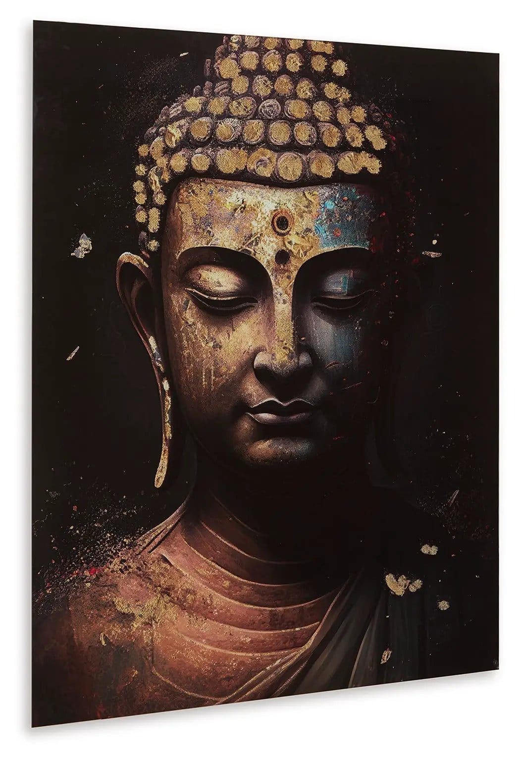 Caymoore Wall Art Wall Decor | 36 x 1 x 48 in | Glass | Black / Gold Finish
