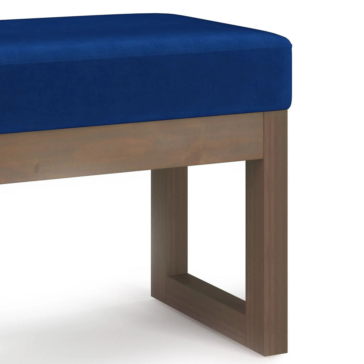 Milltown Upholstered Ottoman Bench | Driftwood Solid Wood Base | Versatile Design | 44.5 Inch Width