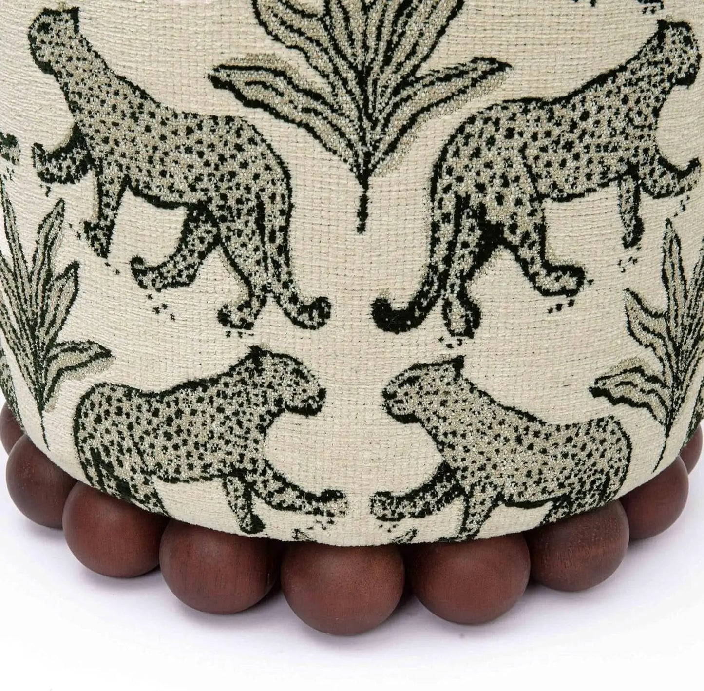 Dex Taupe Leopard Jacquard Ottoman Fully Assembled from PriceLows™