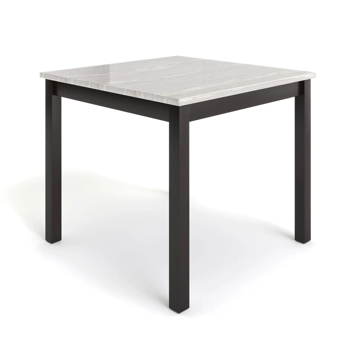 Leon Bar Table And 4 Bar Stools 5 Piece Dining Room Set | 42 x 42 x 36 in | Solid Wood & Polyester | Espresso / White