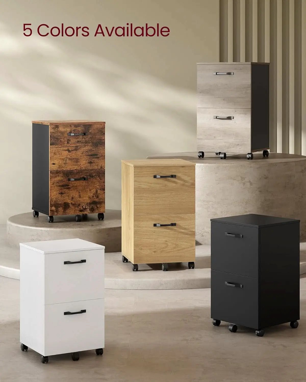 Straw Yellow 2 Drawer Rolling File Cabinet Printer Stand from PriceLows™