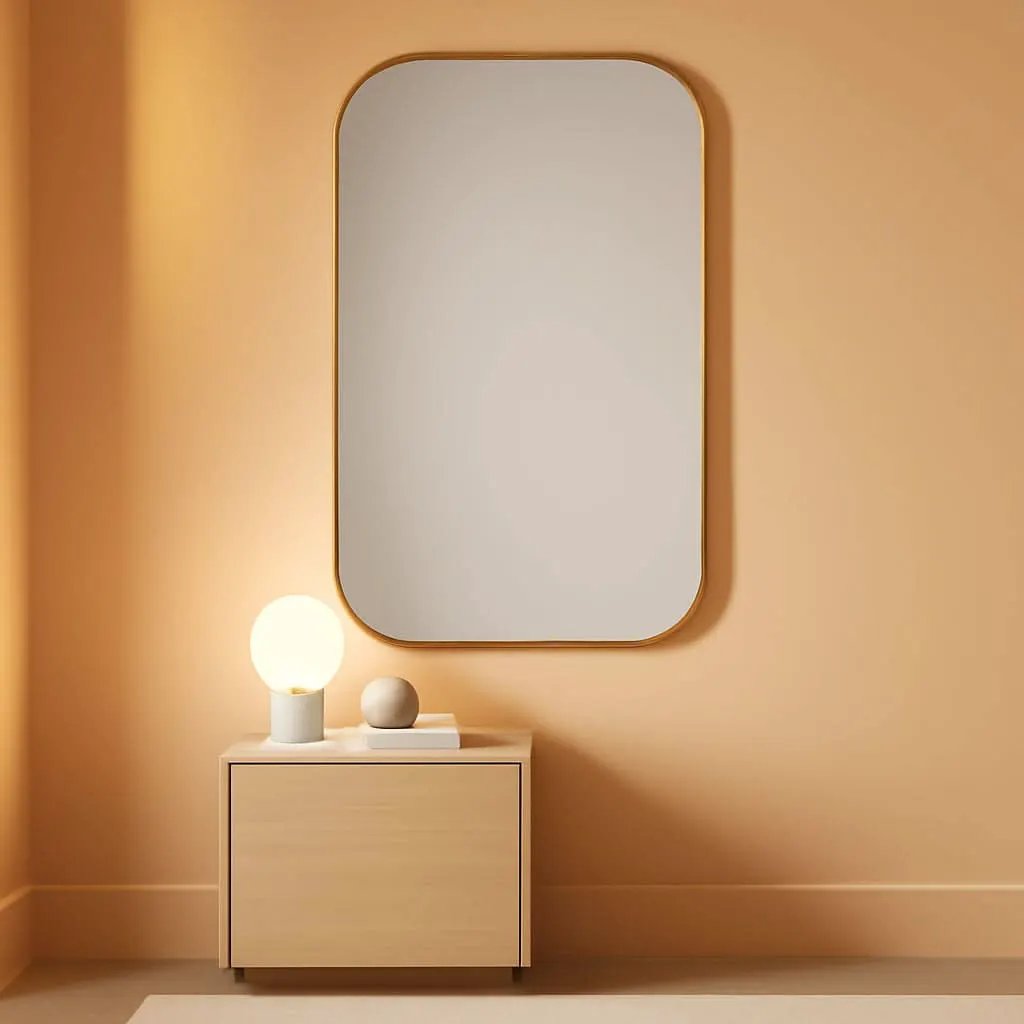 Taft 41 Inch Antique Brass Wall Mirror For Living Room from PriceLows™