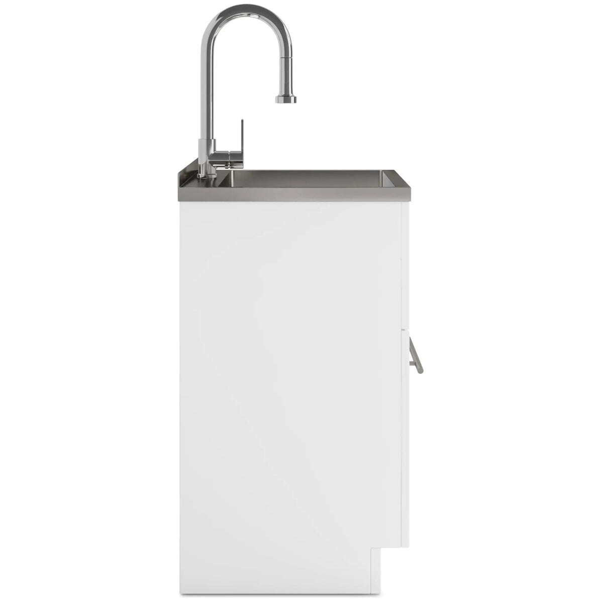 Metro Laundry Cabinet | Faucet And Stainless Steel Sink | Large Bottom Drawer | Melamine Cabinet