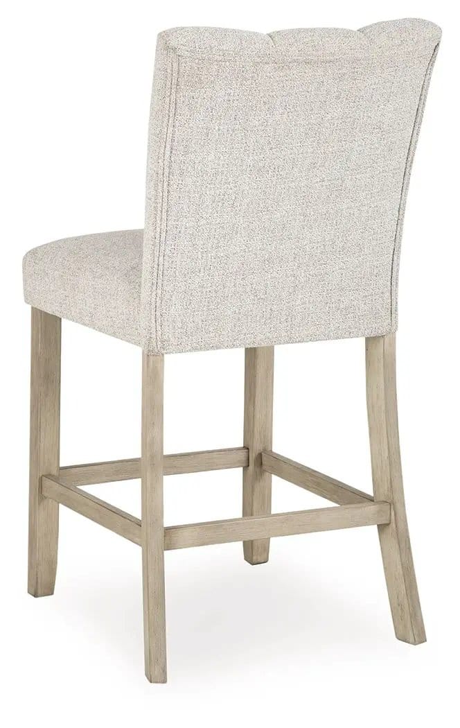 Larawyn Upholstered Barstool (Set of 2) | 19 x 24.13 x 39.75 in | Solid Wood & Fabric | Bisque