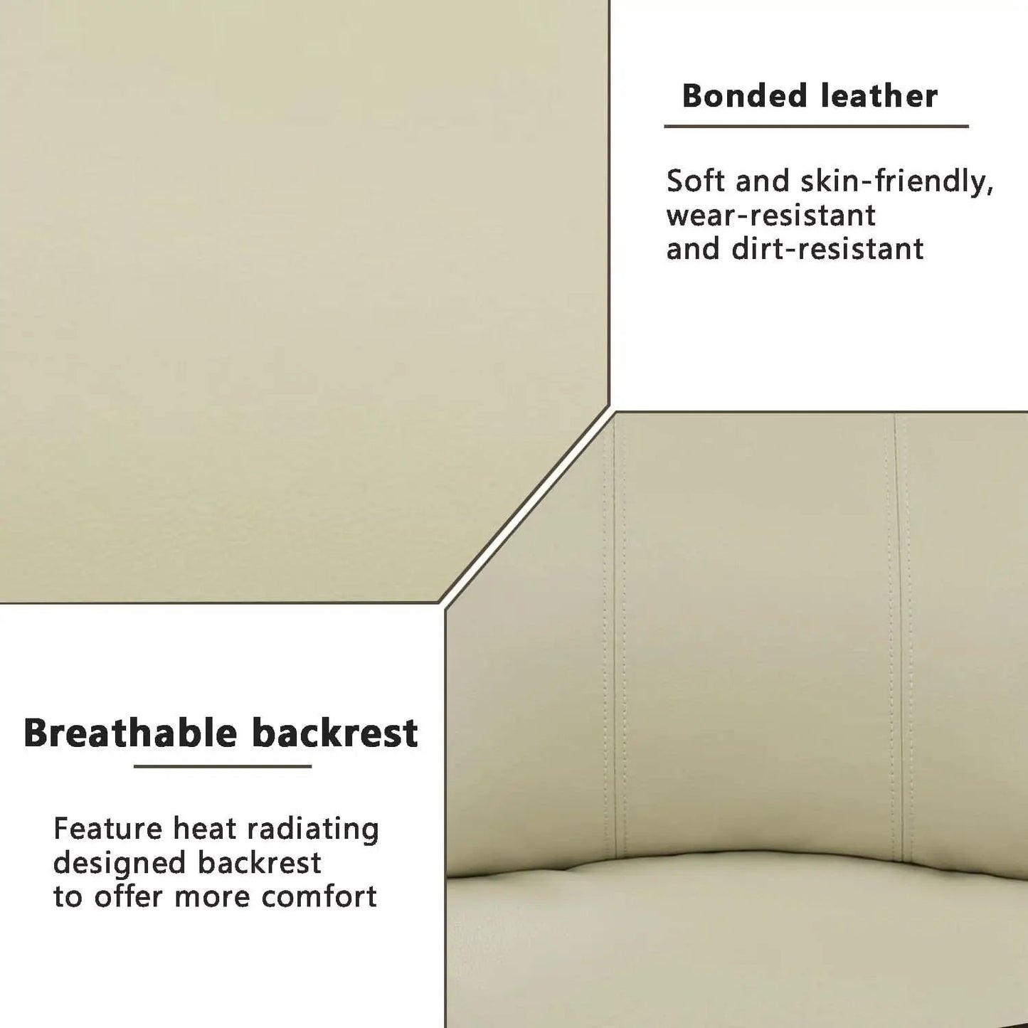 Beige Leather Recliner Sofa Set With Built In Coffee Table from PriceLows™