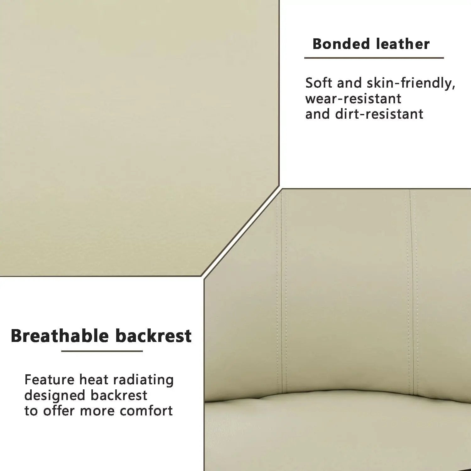Beige Leather Recliner Sofa Set With Built In Coffee Table from PriceLows™