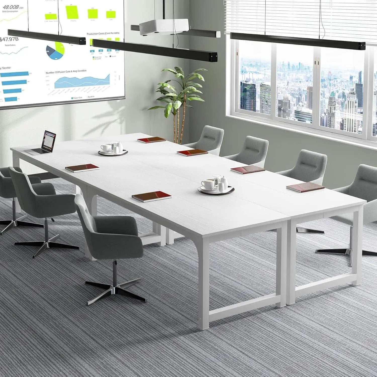 70 Inch White Executive Desk For Home Office Workspace from PriceLows™