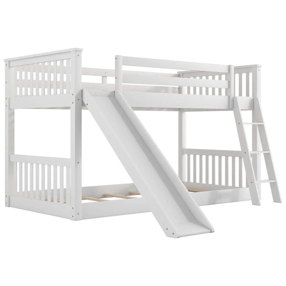 Bunk Bed | Convertible Slide And Ladder | Solid Pine Wood | Easy Access Design
