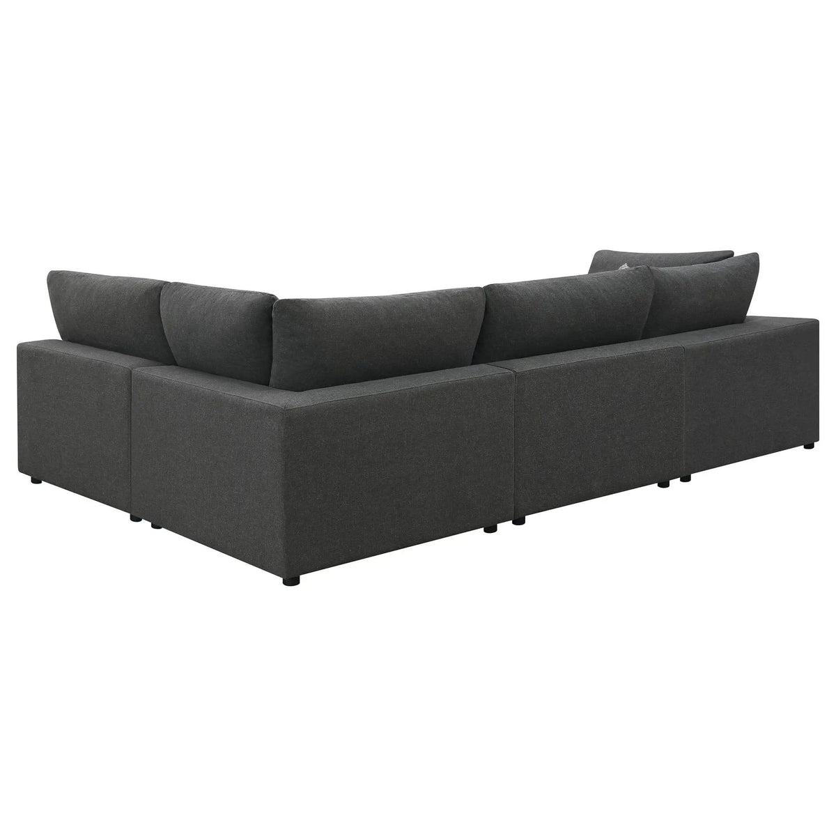 Serene 4-piece Upholstered Modular Sectional Sofa (Style 2) | 4-Piece Set | Linen | Charcoal