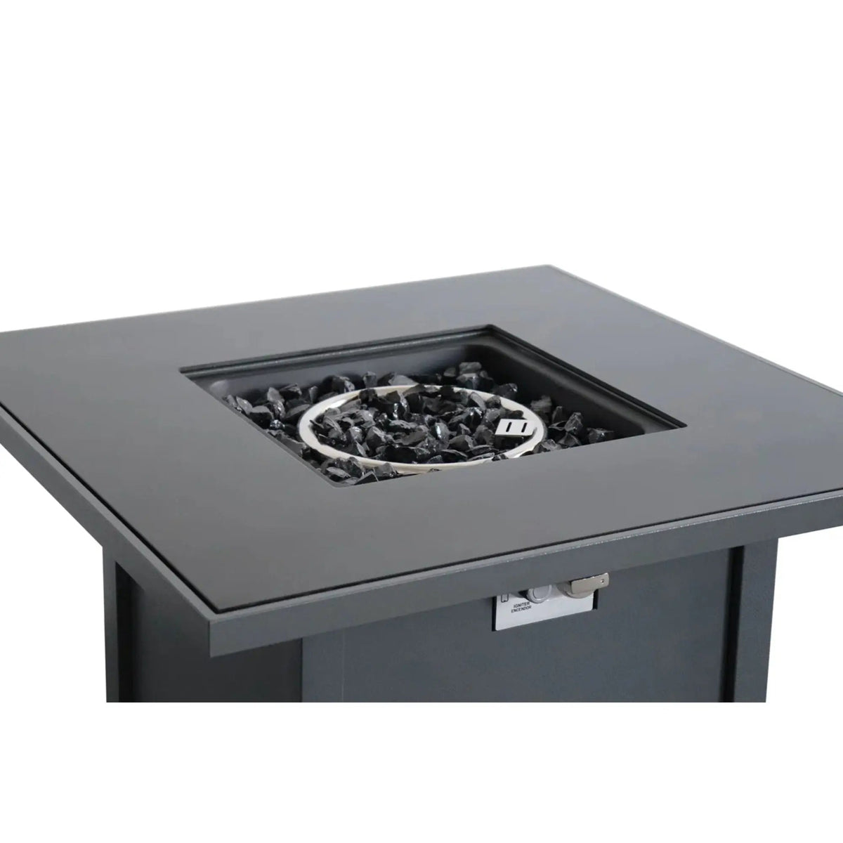 Powdercoated Fire Pit | Gray | Stainless Steel | Recessed Burning Area