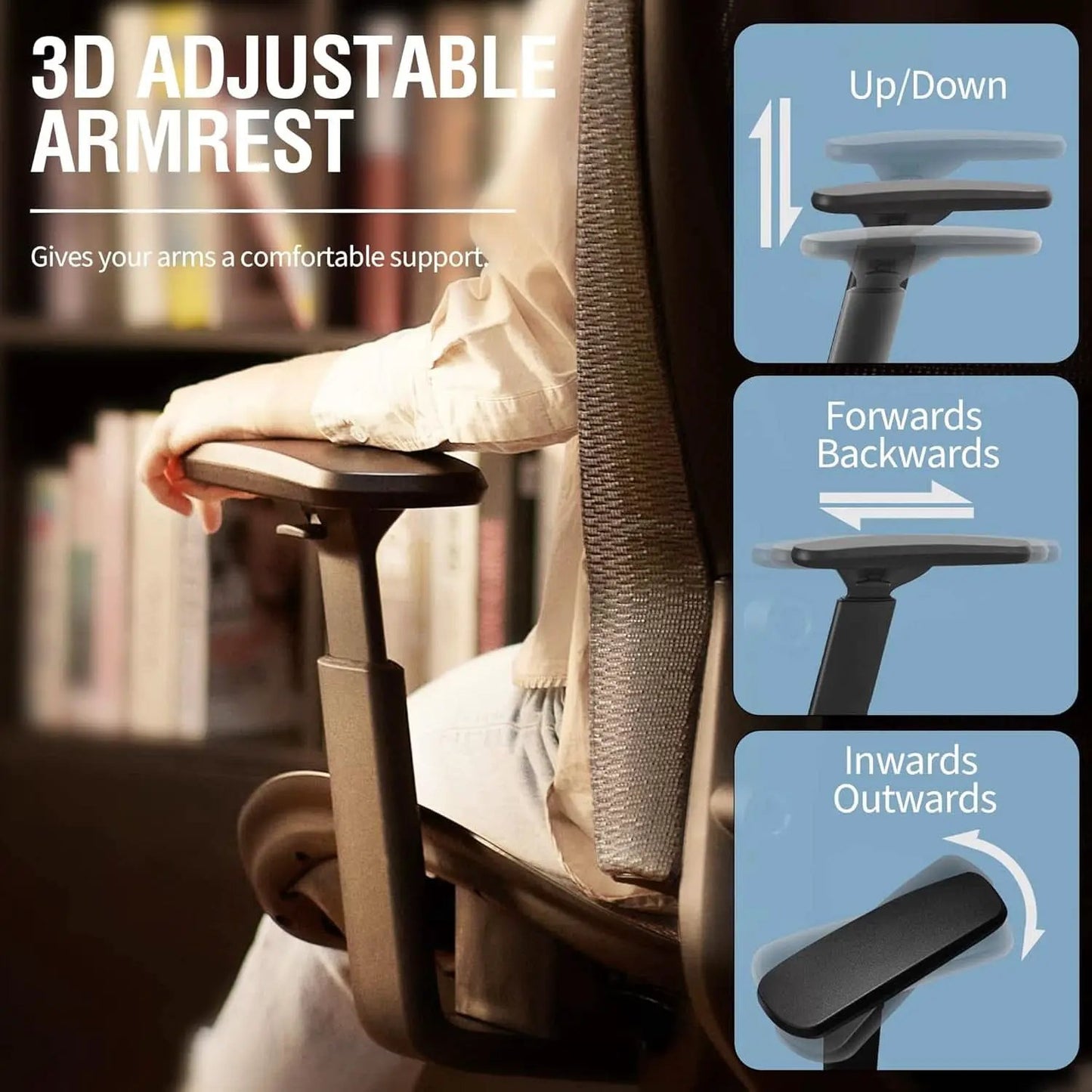 Grey Ergonomic Mesh Office Chair With Lumbar Support from PriceLows™