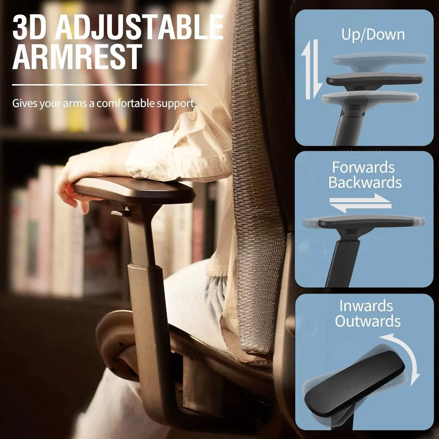 Grey Ergonomic Mesh Office Chair With Lumbar Support from PriceLows™