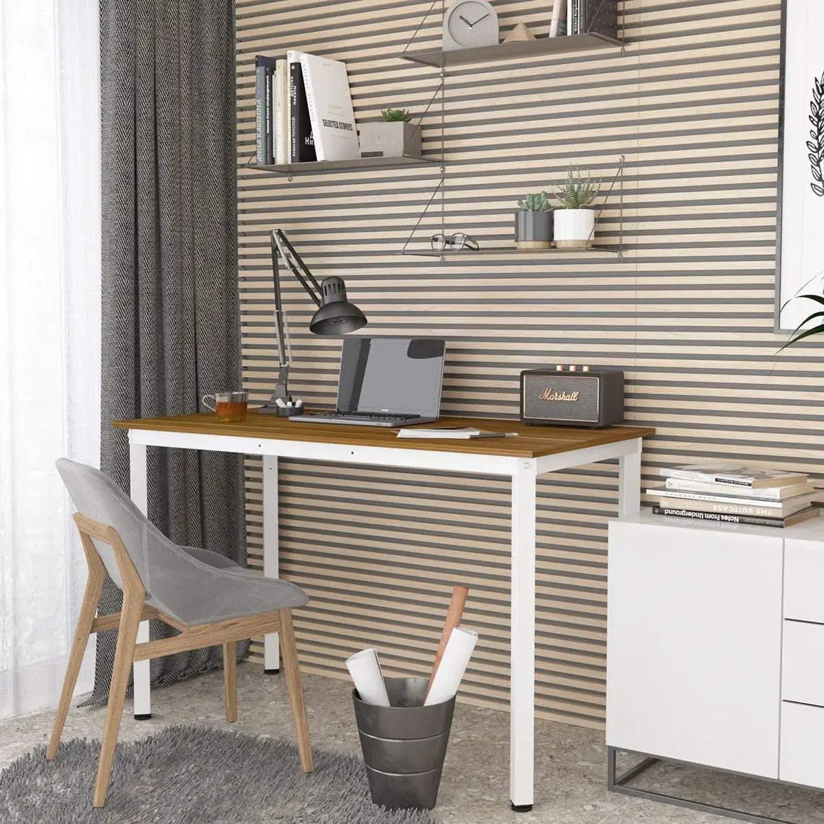 Home Office Desk 45 Degree Metal Legs With Adjustable Pads from PriceLows™