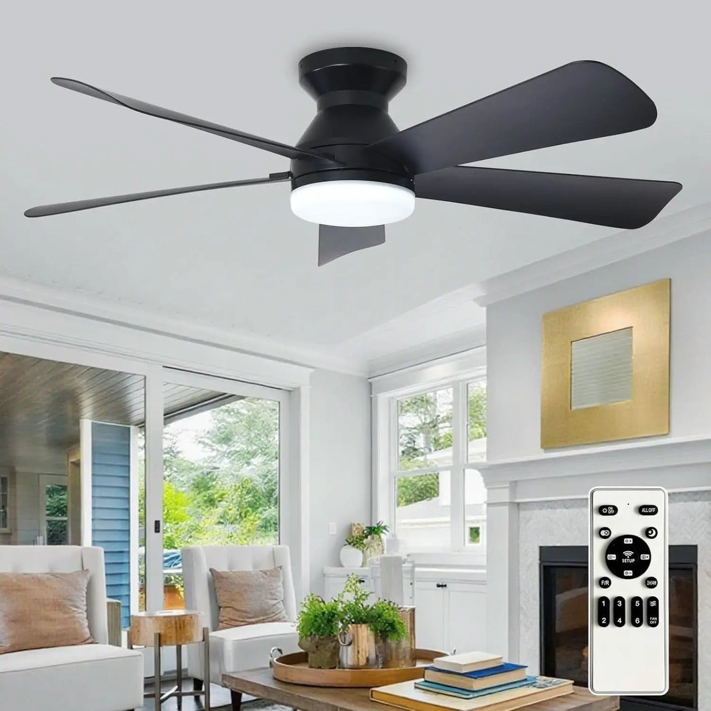 42 Inch Ceiling Fan With Dimmable LED Light Remote from PriceLows™