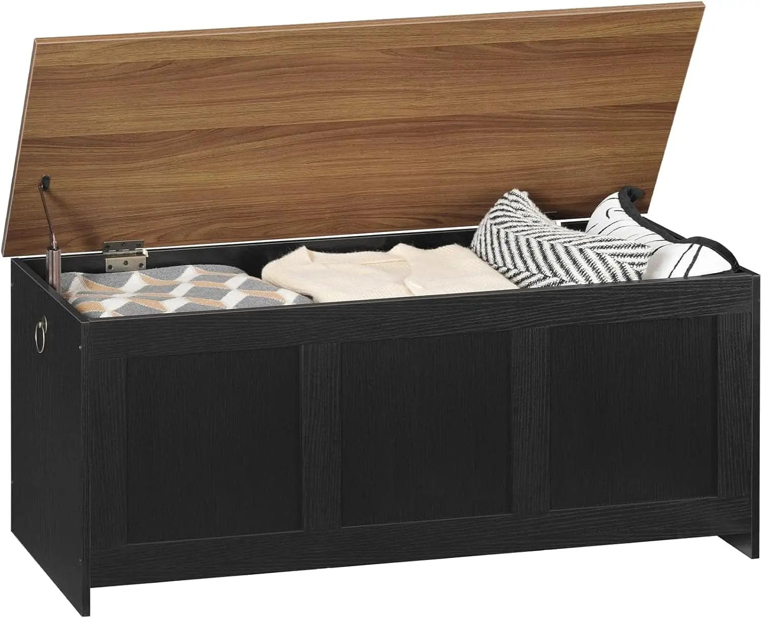 39.3Inch Walnut Storage Bench Featuring Extra Lift from PriceLows™