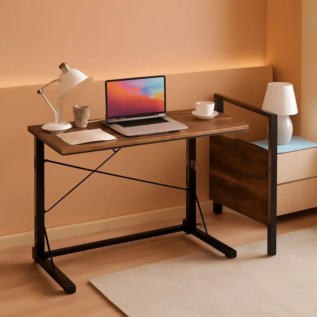 31.5 Inch Collapsible Tray Desk Rustic Brown Premium Finish from PriceLows™