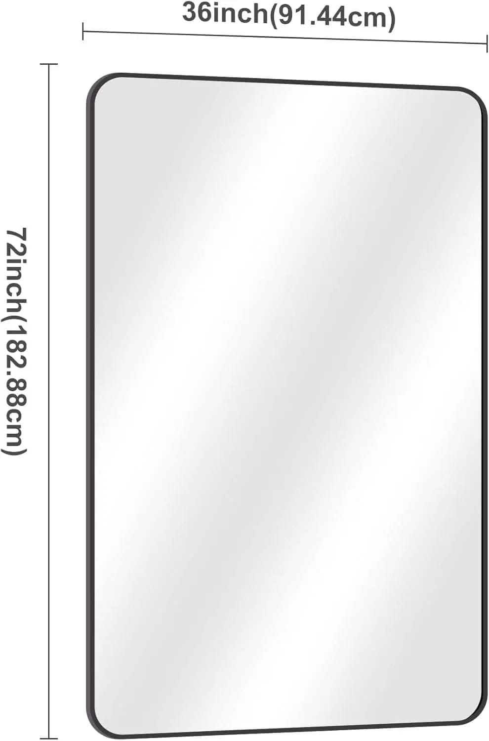 60x36 Inch Matte Black Bathroom Mirror With Metal Frame from PriceLows™