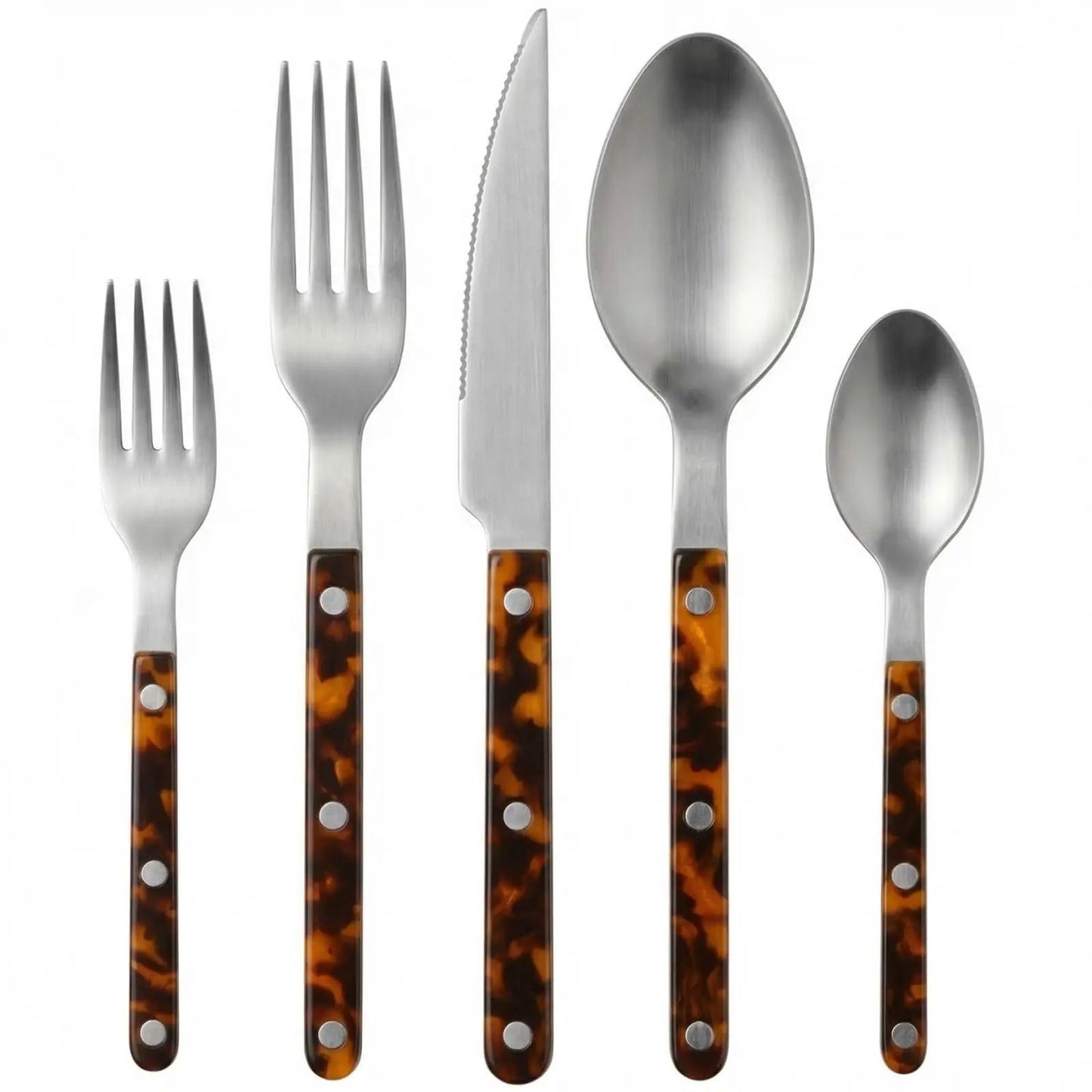 Premium Stainless Steel Flatware Set, 20 Piece Tortoise from PriceLows™