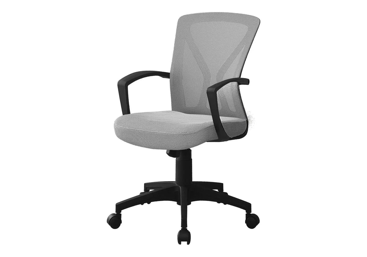 Mesh Mid-Back Office Chair | Fixed Armrests | Deep Extra-Wide Seat | 35.25 Inch Height