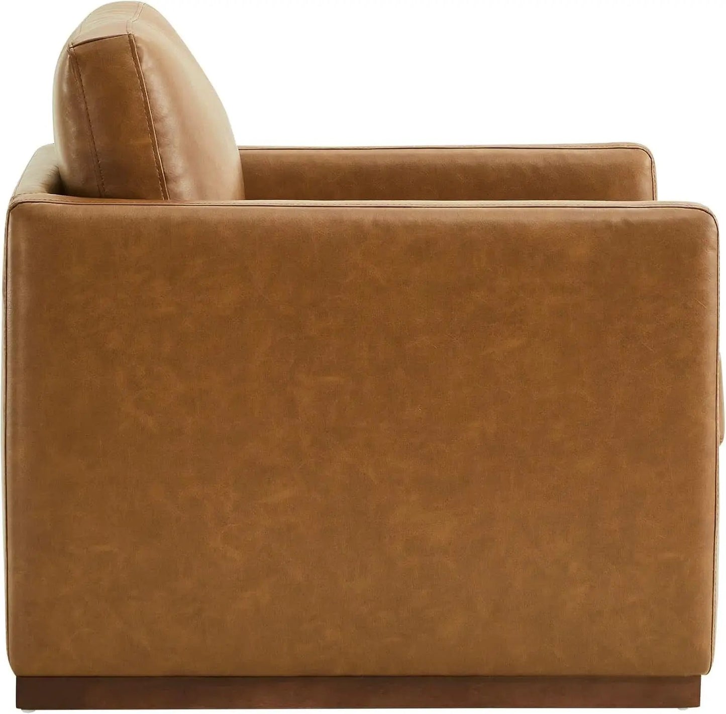 Swivel Accent Chair FauxLeather SaddleBrown Armchair LivingRoom from PriceLows™