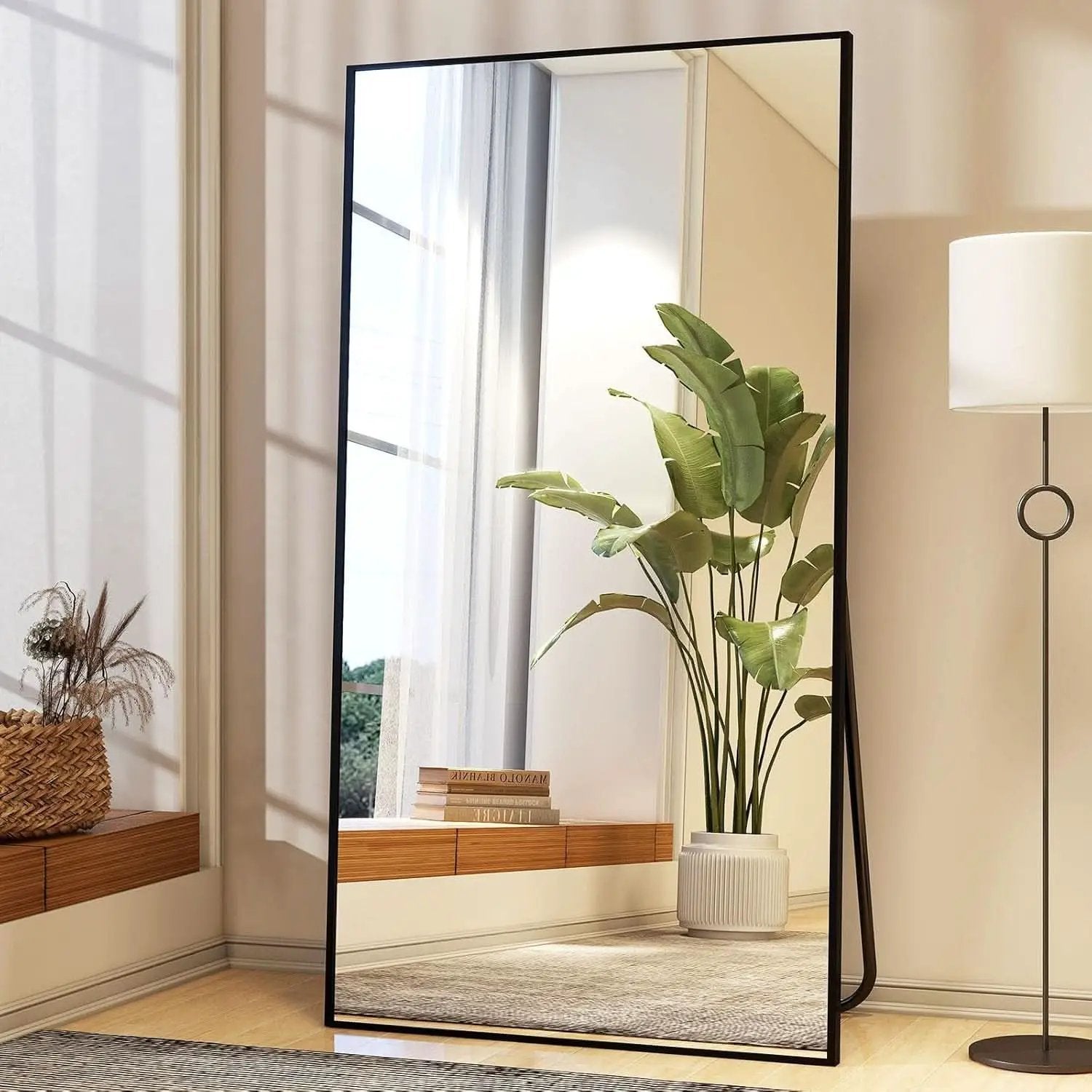 Full Length Mirror With Stand 34x76 Aluminum Frame from PriceLows™