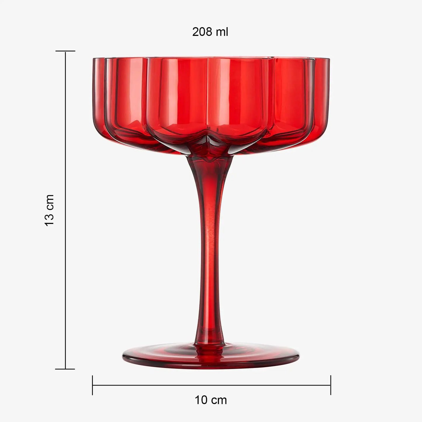 Flower Vintage Wavy Glass Coupes Martini, Champagne & Cocktail Coupes - Set of 2 from PriceLows™