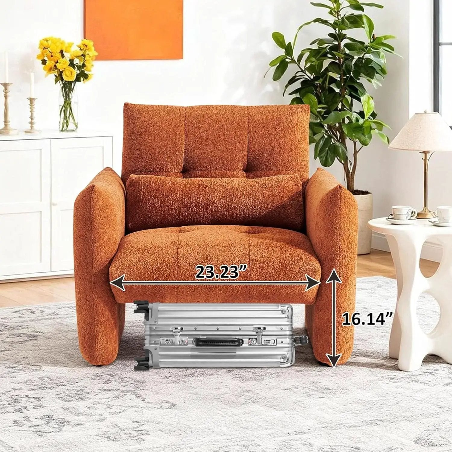 Taupe Sherpa Upholstered Accent Arm Chair Luxurious from PriceLows™